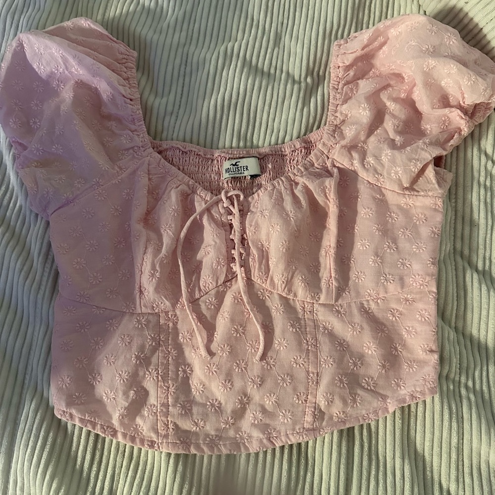 Hollister Pink Puff Sleeve Top